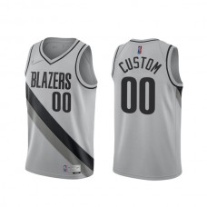 Mænd Trøje Portland Trail Blazers Custom 2020-21 Earned Edition Grå Swingman