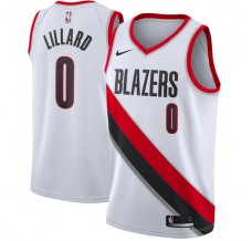 Mænd Trøje Portland Trail Blazers Damian Lillard 0 2017-18 Hvid Swingman