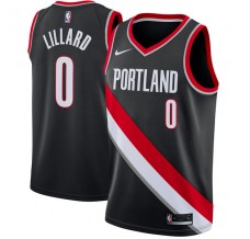 Mænd Trøje Portland Trail Blazers Damian Lillard 0 2017-18 Sort Swingman