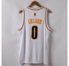 Mænd Trøje Portland Trail Blazers Damian Lillard 0 2019-20 Hvid Guld Swingman