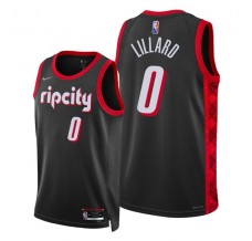 Mænd Trøje Portland Trail Blazers Damian Lillard 0 2021-22 City Edition Sort Swingman