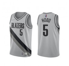 Mænd Trøje Portland Trail Blazers Rodney Hood 5 2020-21 Earned Edition Grå Swingman