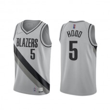 Mænd Trøje Portland Trail Blazers Rodney Hood 5 2020-21 Earned Edition Grå Swingman