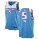 Mænd Trøje Sacramento Kings De'Aaron Fox 5 2018-19 The City Blå Swingman