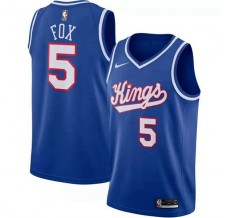 Mænd Trøje Sacramento Kings De'Aaron Fox 5 2019-20 Retro Blå Swingman