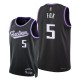 Mænd Trøje Sacramento Kings De'Aaron Fox 5 2021-22 City Edition Sort Swingman