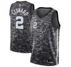 Mænd Trøje San Antonio Spurs Kawhi Leonard 2 2017-18 The City Camo Sort Swingman