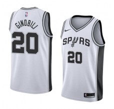 Mænd Trøje San Antonio Spurs Manu Ginobili 20 2017-18 Hvid Swingman