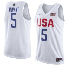 Mænd Trøje Team USA 2016 Kevin Durant 5 White Swingman