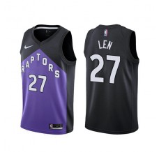 Mænd Trøje Toronto Raptors Alex Len 27 2020-21 Earned Edition Lilla Sort Swingman