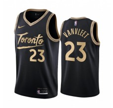 Mænd Trøje Toronto Raptors Fred VanVleet 23 2020-21 City Edition Sort Guld Swingman