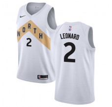Mænd Trøje Toronto Raptors Kawhi Leonard 2 2018-19 The City Hvid Swingman