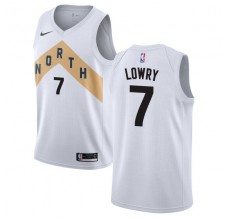 Mænd Trøje Toronto Raptors Kyle Lowry 7 2018-19 The City Hvid Swingman