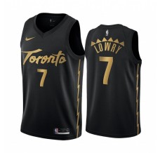Mænd Trøje Toronto Raptors Kyle Lowry 7 2019-20 City Edition Sort Guld Swingman