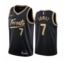 Mænd Trøje Toronto Raptors Kyle Lowry 7 2020-21 City Edition Sort Guld Swingman