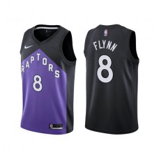 Mænd Trøje Toronto Raptors Malachi Flynn 8 2020-21 Earned Edition Lilla Sort Swingman