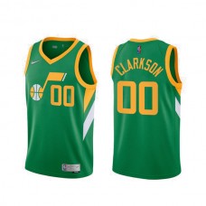 Mænd Trøje Utah Jazz Custom 2020-21 Earned Edition Grøn Swingman