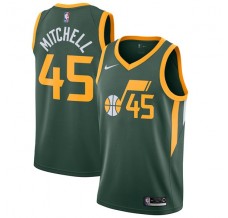 Mænd Trøje Utah Jazz Donovan Mitchell 45 2018-19 Earned Edition Grøn Swingman