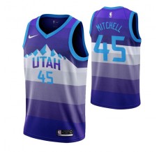 Mænd Trøje Utah Jazz Donovan Mitchell 45 2019-20 Retro Lilla II Swingman