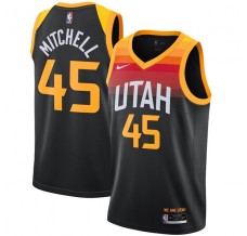 Mænd Trøje Utah Jazz Donovan Mitchell 45 2020-21 City Edition Sort Swingman