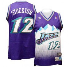 Mænd Trøje Utah Jazz John Stockton 12 Hardwood Classic Throwback Swingman