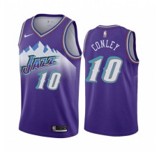 Mænd Trøje Utah Jazz Mike Conley 10 2019-20 Retro Lilla Swingman
