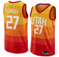 Mænd Trøje Utah Jazz Rudy Gobert 27 2017-18 The City Orange Swingman
