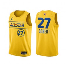 Mænd Trøje Utah Jazz Rudy Gobert 27 All-Star Western Conference Gold 2021 Swingman