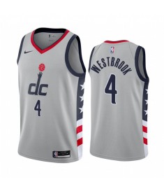 Mænd Trøje Washington Wizards Russell Westbrook 4 2020-21 City Edition Grå Swingman