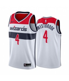 Mænd Trøje Washington Wizards Russell Westbrook 4 2020-21 Hvid Swingman