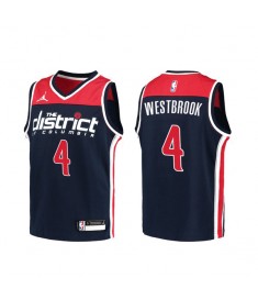 Mænd Trøje Washington Wizards Russell Westbrook 4 2020-21 Navy Swingman