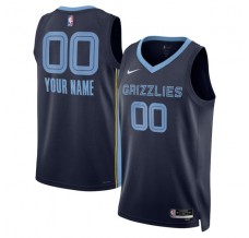 Memphis Grizzlies Custom Mænd Trøje 2022-23 Icon Edition Navy Swingman