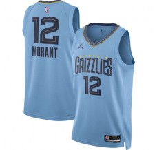 Memphis Grizzlies Ja Morant 12 Mænd Trøje 2022-23 Statement Edition Blå Swingman