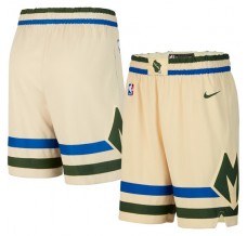 Milwaukee Bucks 2019-20 Beige NBA Swingman Shorts