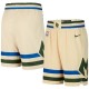Milwaukee Bucks 2019-20 Beige NBA Swingman Shorts