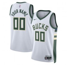 Milwaukee Bucks Custom Mænd Trøje 2022-23 Hvid Swingman