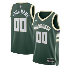 Milwaukee Bucks Custom Mænd Trøje 2022-23 Icon Edition Grøn Swingman