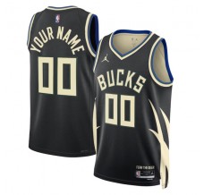 Milwaukee Bucks Custom Mænd Trøje 2022-23 Statement Edition Sort Swingman