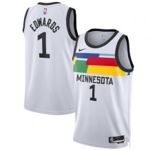 Minnesota Timberwolves Anthony Edwards 1 Mænd Trøje 2022-23 City Edition Hvid Swingman