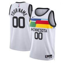 Minnesota Timberwolves Custom Mænd Trøje 2022-23 City Edition Hvid Swingman