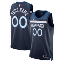 Minnesota Timberwolves Custom Mænd Trøje 2022-23 Icon Edition Navy Swingman