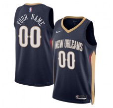 New Orleans Pelicans Custom Mænd Trøje 2022-23 Icon Edition Navy Swingman