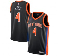 New York Knicks Derrick Rose 4 Mænd Trøje 2022-23 City Edition Sort Swingman
