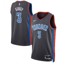 Oklahoma City Thunder Josh Giddey 3 Mænd Trøje 2022-23 City Edition Grå Swingman