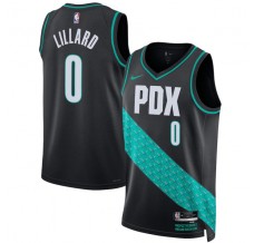 Portland Trail Blazers Damian Lillard 0 Mænd Trøje 2022-23 City Edition Sort Swingman