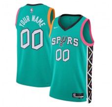 San Antonio Spurs Custom Mænd Trøje 2022-23 The City Turkis Swingman